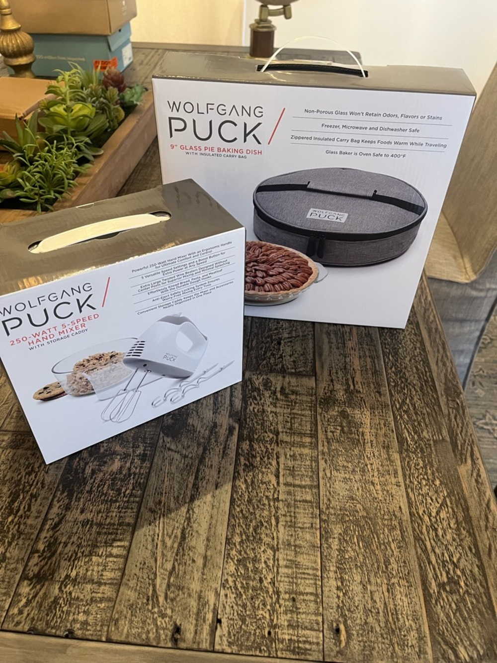 Wolfgang Puck Glass Pie Baking Dish & Hand Mixer - Gray/White